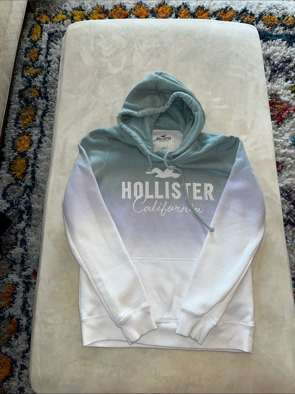 Hollister Light Seafoam Green Hooded Sweatshirt